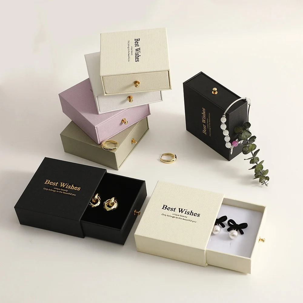 Thickened Paper Drawer Jewelry Box Earrings Necklace Ring Pendant