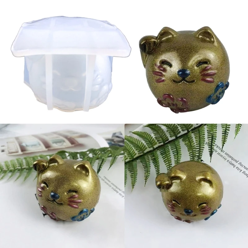 Drop Glue Gypsum Lucky Cat Jewelry Ornaments Pendant Silicone Mold irregular clouds tea plate tray mold round oval coaster tray ornaments jewelry disc storage gypsum silicone mold for resin