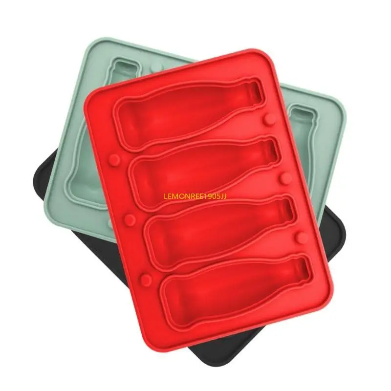 62CE Food Grade Silicone 3D Coke Bottle Ice Mold with Lid Ice Cubes Maker Accessories for Home Parties and Creative Drink