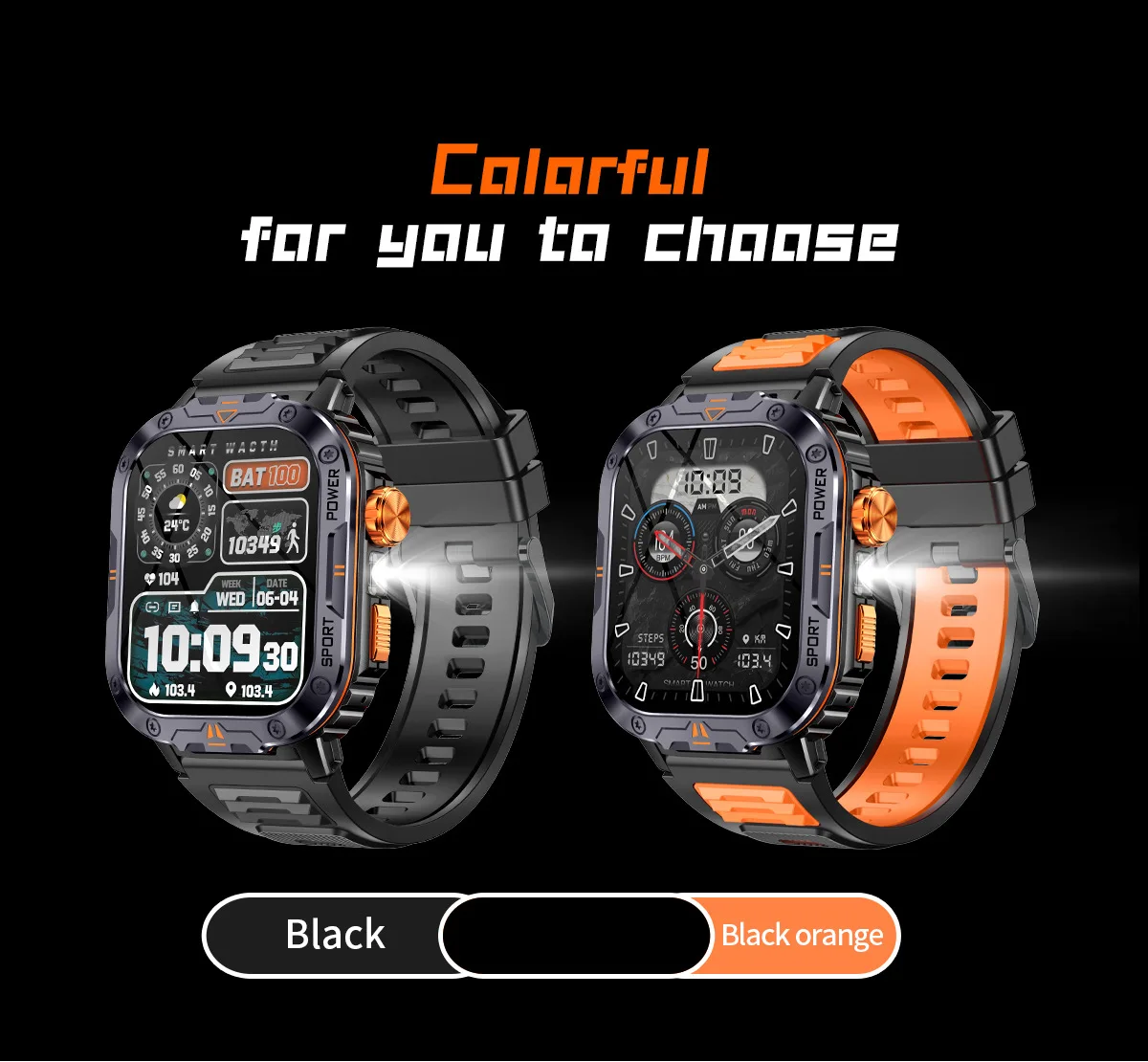 Montre connectée NX20 avec grand écran 2 pouces, lecture de musique locale, lampe torche, Bluetooth, appels IA et commande vocale, idéale pour les hommes et les activités de plein air._voghion.com