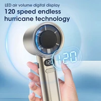 120 Gears Handheld Fan Portable 120 Wind Speed Mini Bladeless Hand Fans Rechargeable Office USB Electric Fan 2