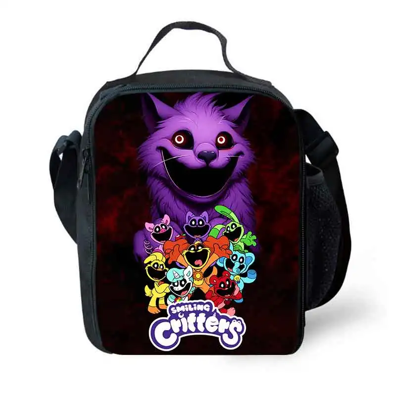 Smiling 3D Critters Children Lunch Bags for Boy Girls Cartoon Printing Cooler Bags Lunch Box Bags Mochila Best Gift for Children