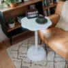 White End Table Small Sofa Side Tables for Bedroom Living Room Table for Small Space Pedestal Coffee Table Cocktail Drink Table 1
