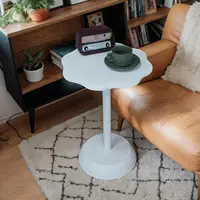 White End Table Small Sofa Side Tables for Bedroom Living Room Table for Small Space Pedestal Coffee Table Cocktail Drink Table 1