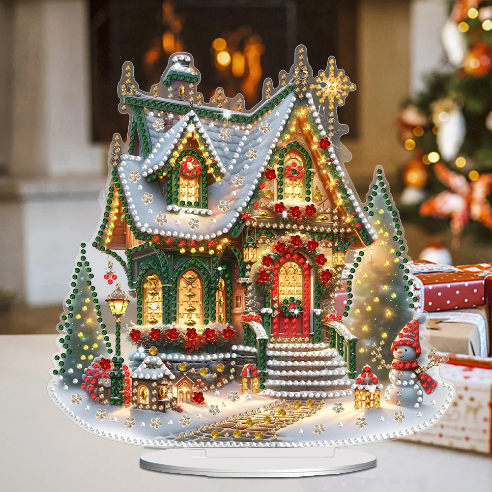 Acrylic Christmas House Diamond Painting Ornament Kit