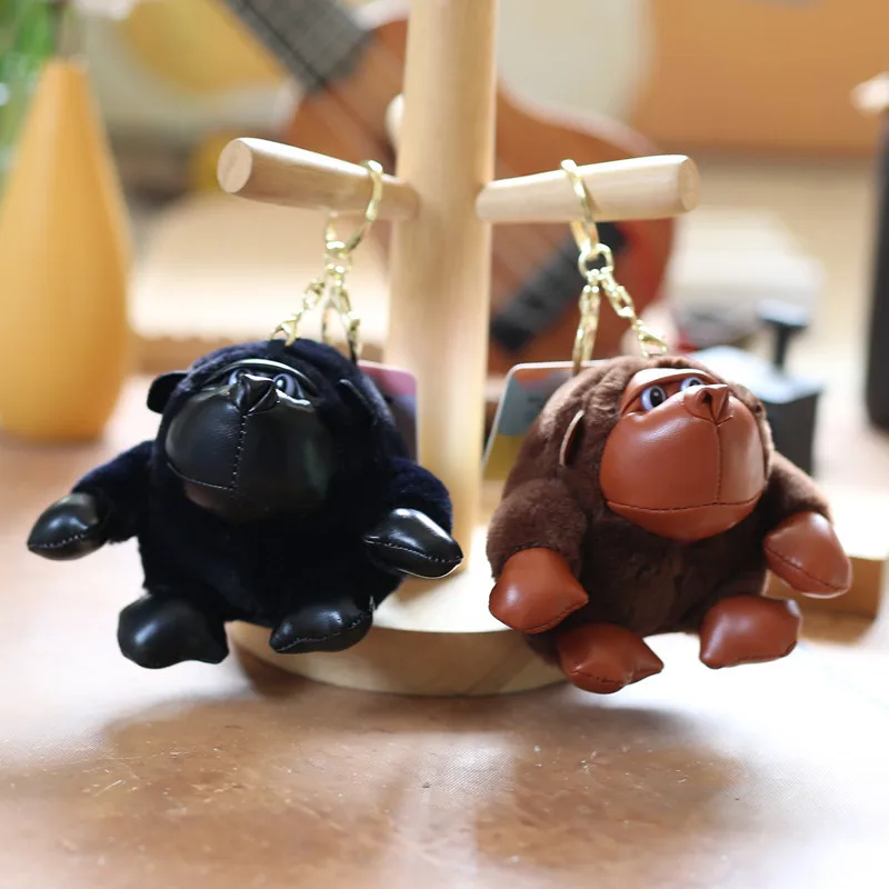 귀여운 귀여운 침팬지 펜던트, 재미있는 빨간 고릴라 봉제 장난감 입상, 배낭 참 키체인, 어린이 인형 장난감, 작은 선물, 1 개