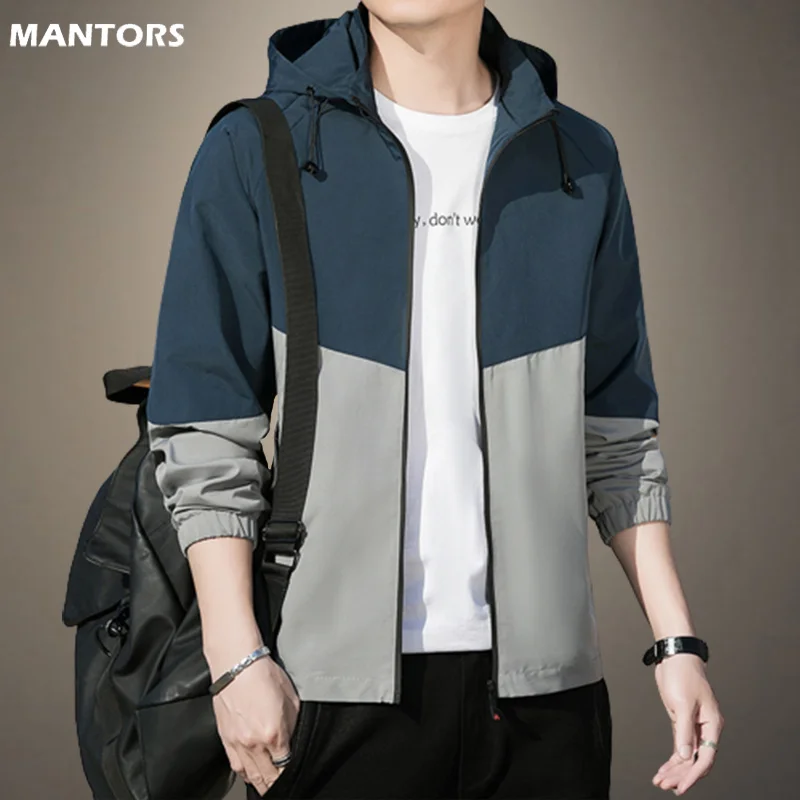 

Bomber Jacket Mens Hooded Patchwork Jackets for Men Spring Autumn Hip Hop Windbreaker Male Korean Jacket Casual Coat Streetwear