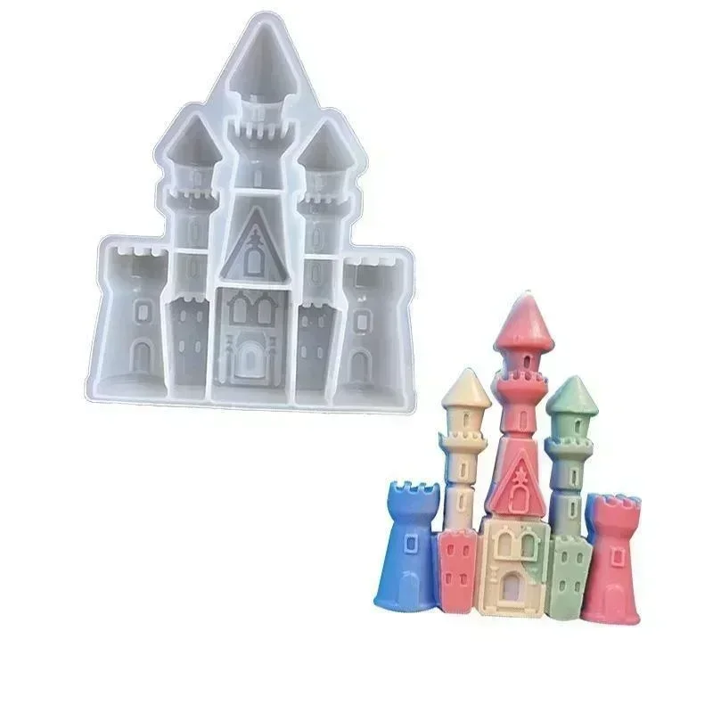 Creative Handmade Molds European Castle Silicone Mold DIY Chocolate Candy Molds Kitchen Baking Cake Decor Tool Candle Soap Mould