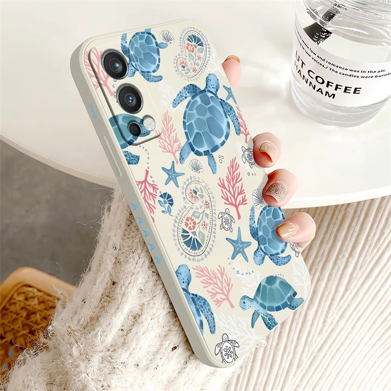 Turtle Print Shockproof Silicone Phone Case - Soft Bumper Back Cover