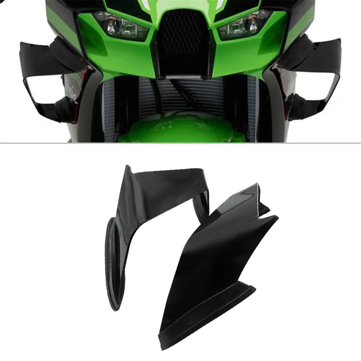 Motorcycle Fixed Wind Wing Wing Aerodynamic Fairing for Kawasaki ZX10R ZX-10R-Black