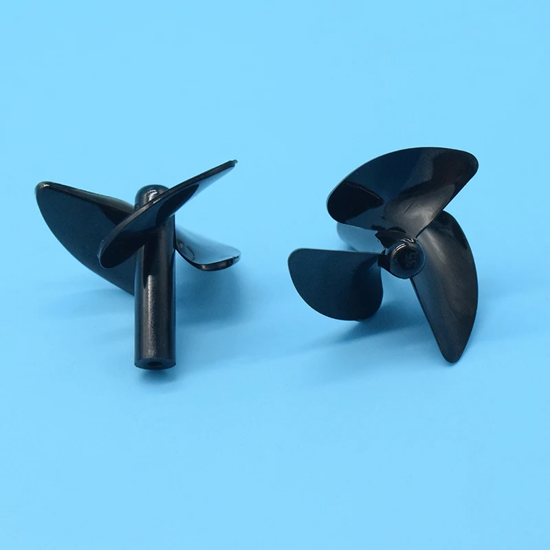 Hélice 3 pales 35mm pour bateau RC - Noir/Rouge, arbre 2.3mm