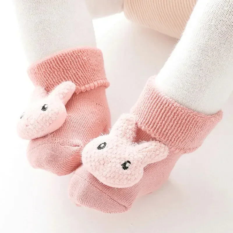 Cute Cartoon Baby Socks Girls Boys Rabbit Bear Anti Slip Soft Warm Winter Autumn Toddler Indoor Floor Thicken Socks For Kids 5