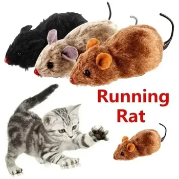 Nuovo 1Pc Divertente Realistico Peluche Mouse Corsa Ratto Giocattolo per Gatti Cani Coda Mouse Animali Domestici Bambini Colore Casuale