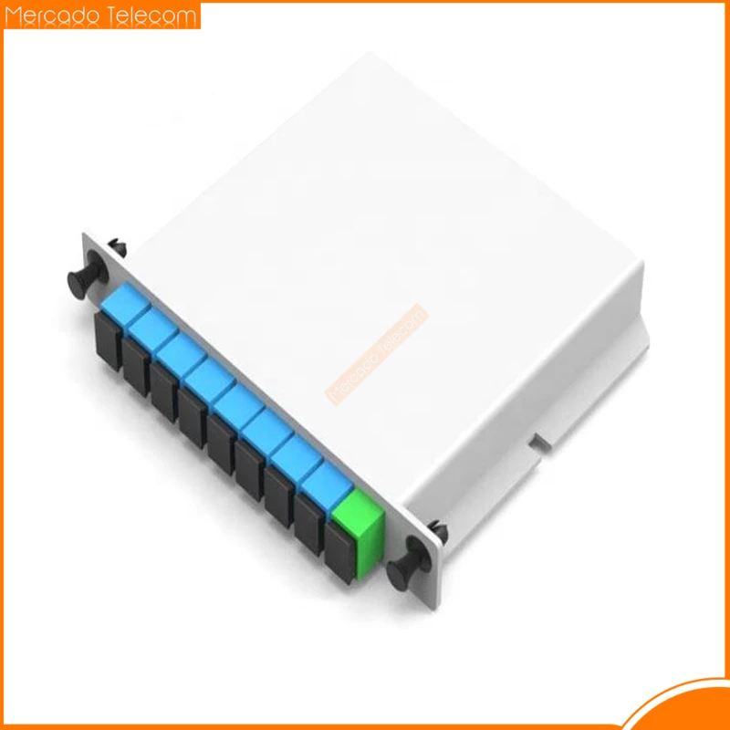 10Pcs/Pack SC APC PLC 1X8 Splitter Fiber Optical Box FTTH PLC Splitter Box with 1X8 Planar Waveguide Type Optical Splitter