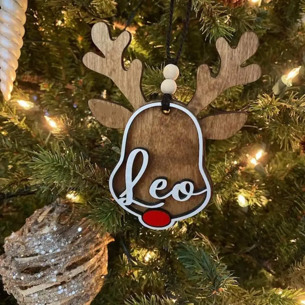 

Christmas Tree Hanging Ornament Festive Wooden Deer Ornament Adorable Christmas Pendant for Home Holiday Decorations Tree
