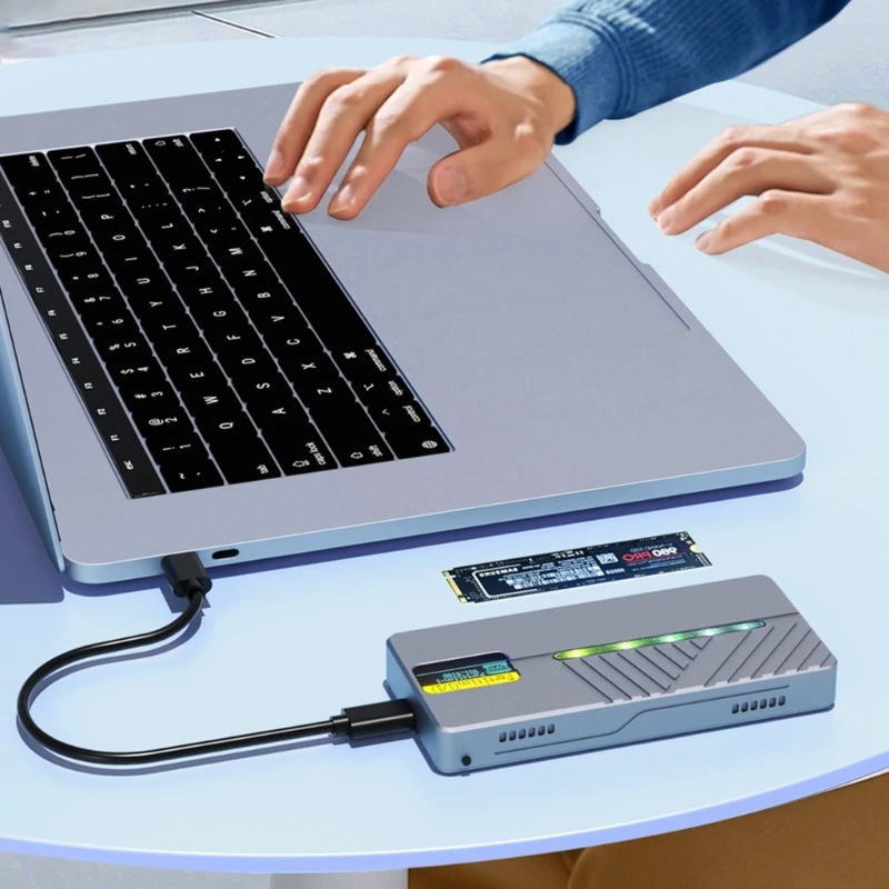 USB 3.2 10Gbps M.2 NVMe SSD ڽ ȿ   ϵ ̺ Ŭ  ÷ äο Led 