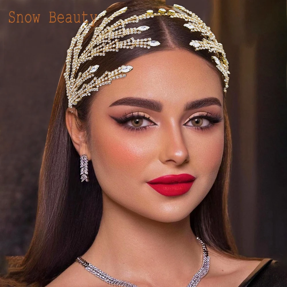 DZ072 Handmade Wedding Headpieces for Women Rhinestone Bridal Headband Luxury Wedding Hair Accessories for Bride and Bridesmaids