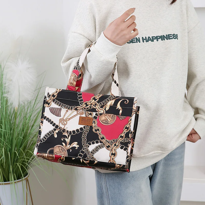 Neu eingetroffene Nylon-Pendler-Lunchtasche mit großer Kapazität, tragbare Lebensmittelaufbewahrungshandtasche, ideal für Arbeit, Mittagessen und Mama-Essentials – Detail 15