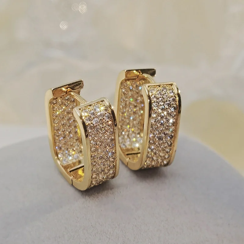 JewelryWe - Pendientes De Aro Con Circonita Cúbica - Acero Inoxidable Hipoalergénico