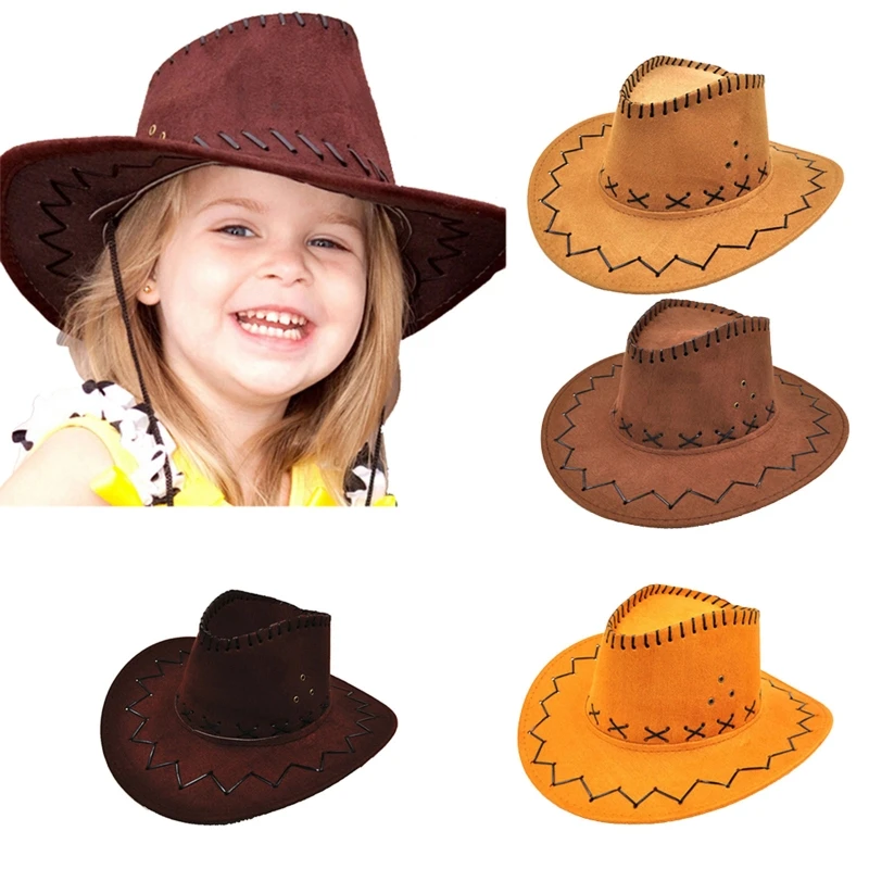 Western Cowboy Hats Fashion Simple Kids Cowboy Hat Western Child Cowgirl Hats Halloween & Birthday Costumes Accessories Holiday Decorations western cowboy hats