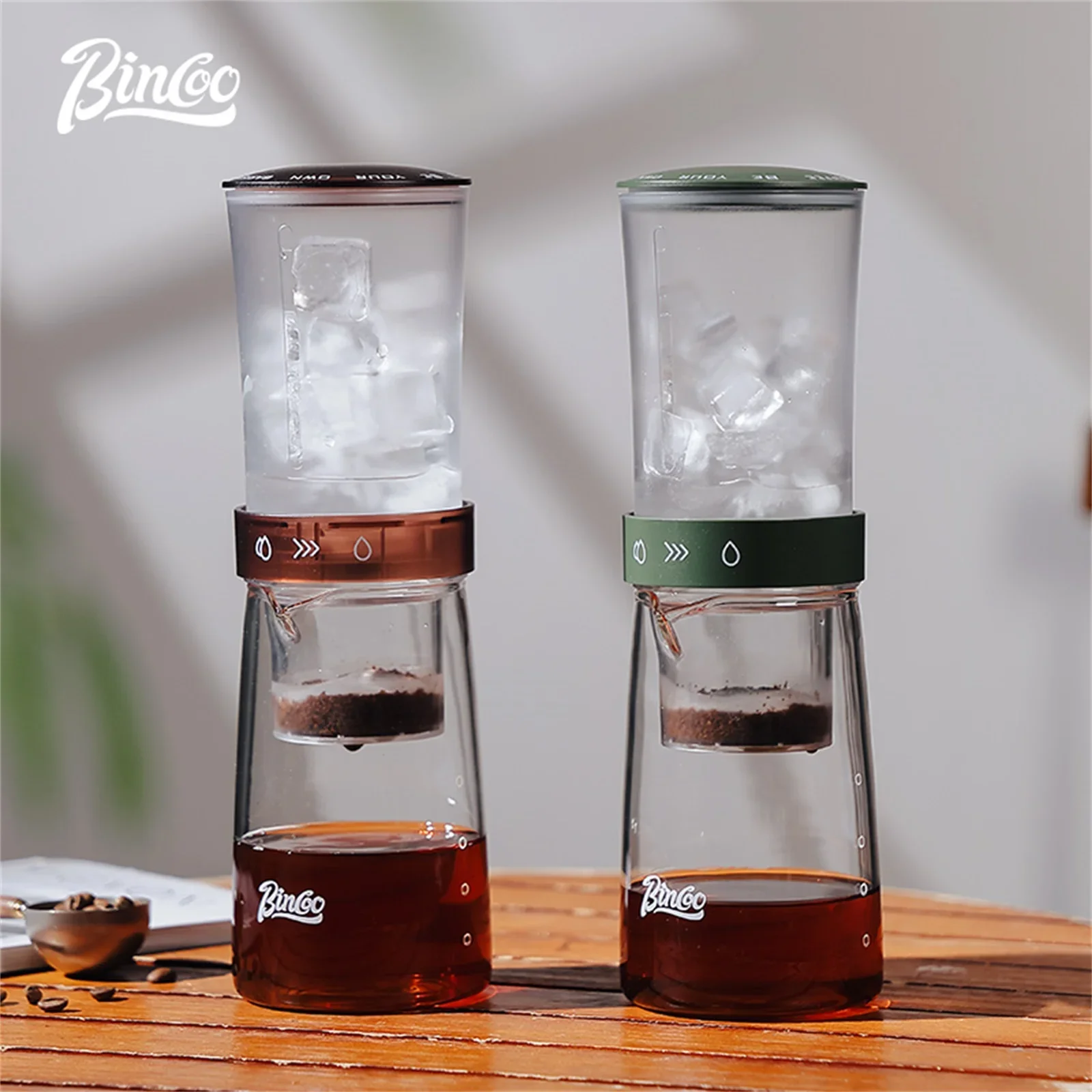 Bincoo Glass Cold Brew Tower, Home Drop Coffee Maker, Portable