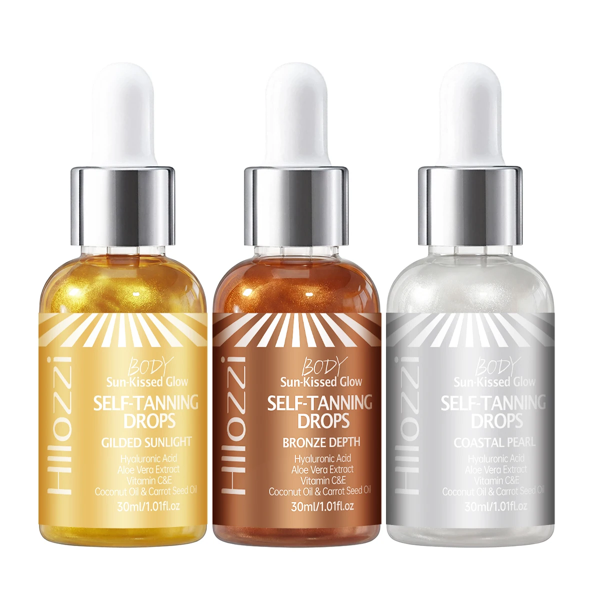 Radiant Glow Self-Tanning Drops with Pearlescent Minerals - Suitable