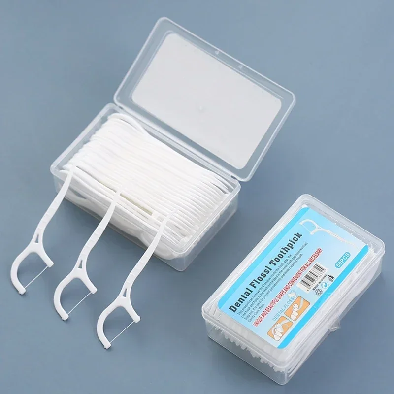 

50/100pcs Dental Floss Flosser Picks Toothpicks Teeth Stick Tooth Cleaning Interdental Brush Oral Hygiene Care Tool