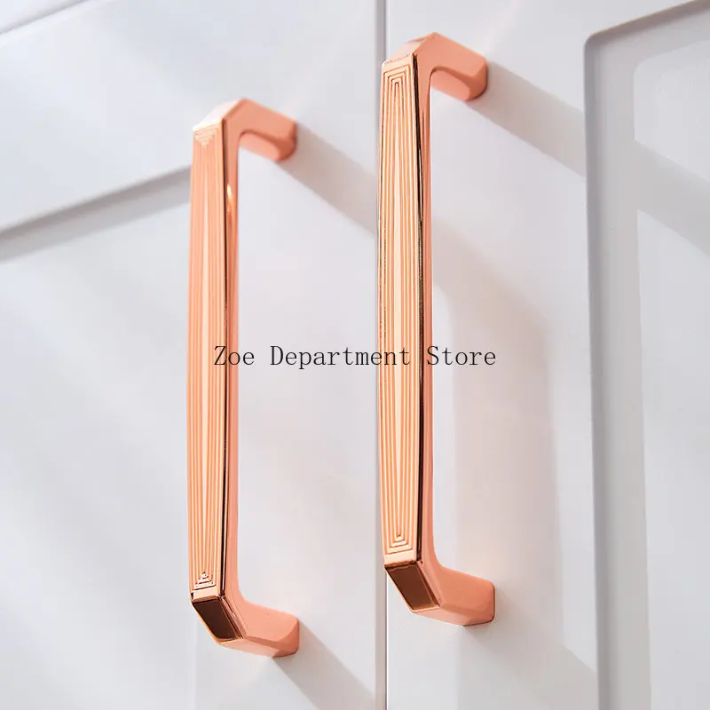Modern Bright Rose Gold Handle for Cabinet and Drawer Nordic Furniture  Pulls Handles Hardware Light Luxury Cupboard Door Knobs - AliExpress 13