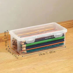 Translucent Large Capacity Lightweight Pencil Case for School Supplies Storage (Transparent)