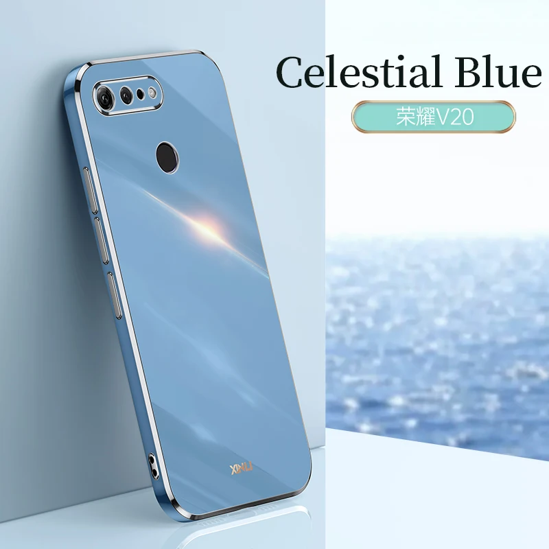 Luxury Square Glossy Plating Shockproof Silicone Phone Case