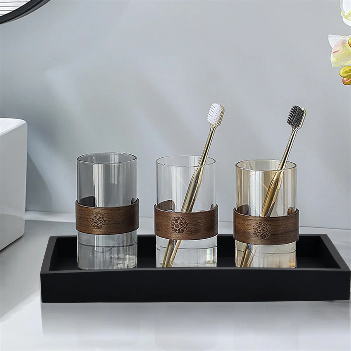 1 pcs bathroom tray soft silicone jewelry tray vanity decoration bathroom tray storage for countertops kitchen countertops