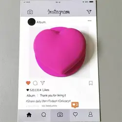Charming 3D Heart Silicone Magnetic Phone Grip & Finger Bracket Holder (Other)