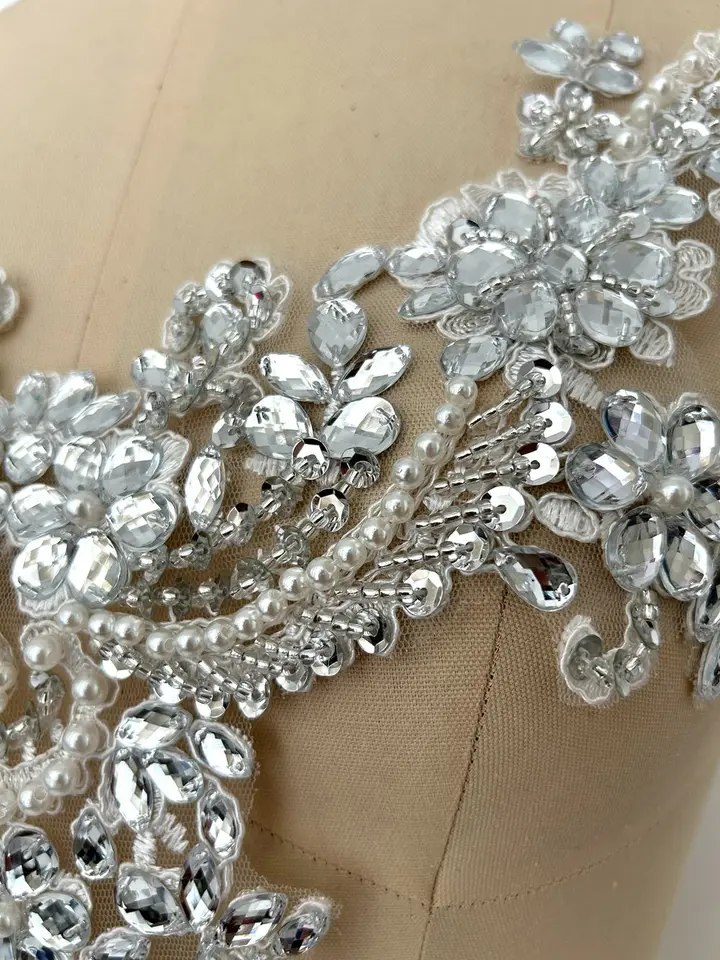 White Wedding Dress Prom Gown Patches Appliques For Women