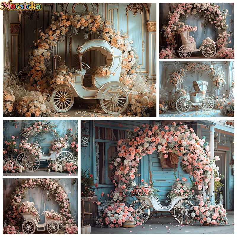 

Mocsicka Spring Float Background Photography Ancient House Decor Wedding Backdrop Cloth Baby Child Adult Studio Props Photozone