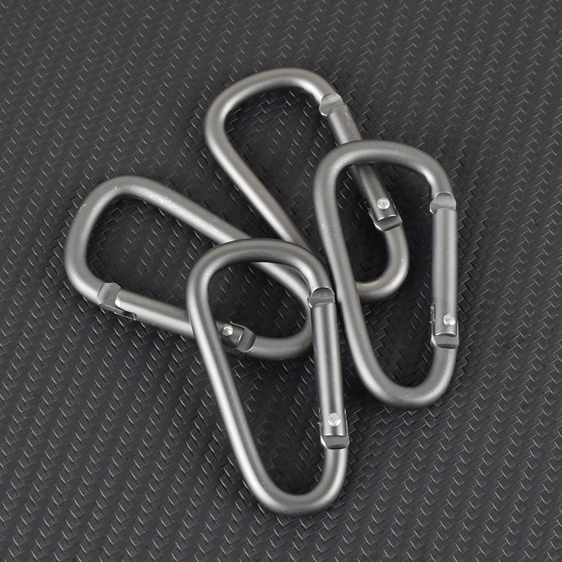 1/2/5pcs Aluminum Alloy Multi Tool Outdoor Hook Fishing Acessories Camping  Lock Buckle Fishing Small Carabiner Climbing Snap Clip Keychain Clips BLACK