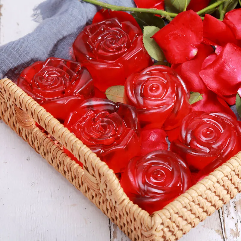 

HEALLOR Rose Essential Oil Handmade Soap Rose Shape Skin Whitening Soap Face Soaps Bath Soaps Hand Soap Skin Lightening Soap