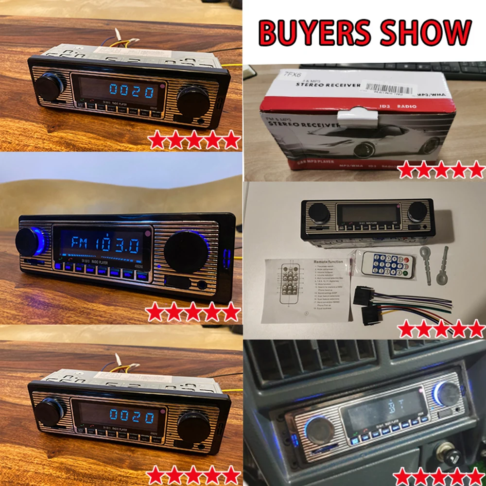 GIVIFENI 범용 멀티미디어 플레이어, 자동차 라디오, 블루투스, FM Aux 스테레오, USB, SD, MP3 음악, In-Dash, 1din, 12V