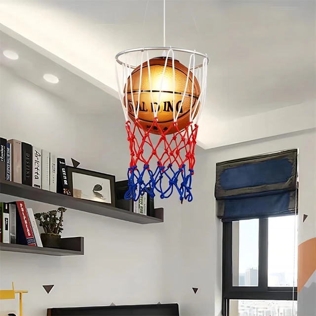 Amerikan Retro yaratıcı kişilik restoran Bar sayacı spor tema sanat  dekorasyon basketbol kolye ışık topu avize - AliExpress