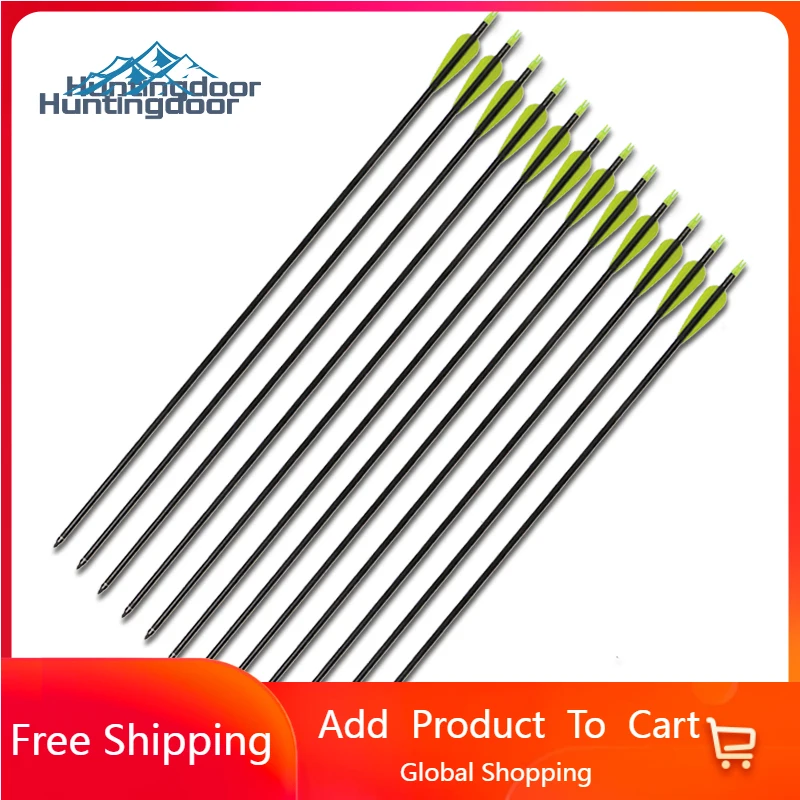 toparchery 12pcs 32inch Fiberglass Practice/Hunting Arrows with Replacement Screw-in Tips 