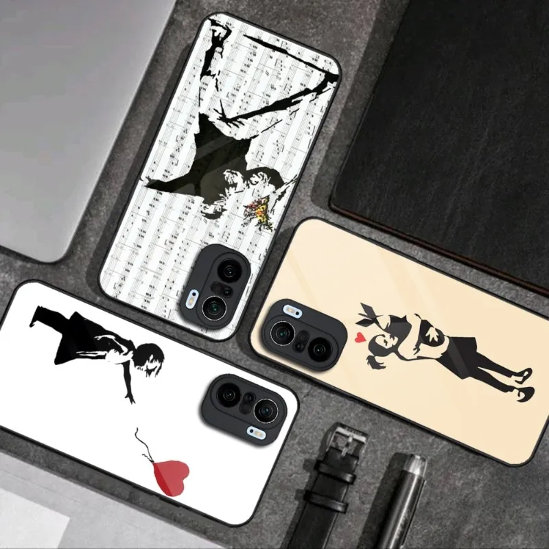 Custodia Per Telefono Banksy Street Art In Vetro Per Xiaomi Pocof3 13 12X 11 11T 10 12Pro Lite Redmi Note 10 9 8 Pro 9T 9A Pocox3Pro Cover