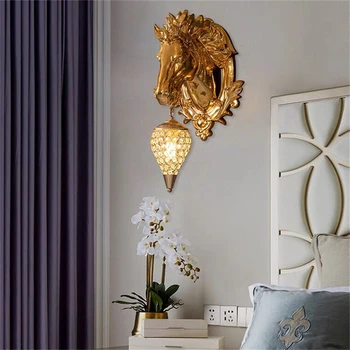 Light Luxury Resin Horsehead LED Wall Lamp 1