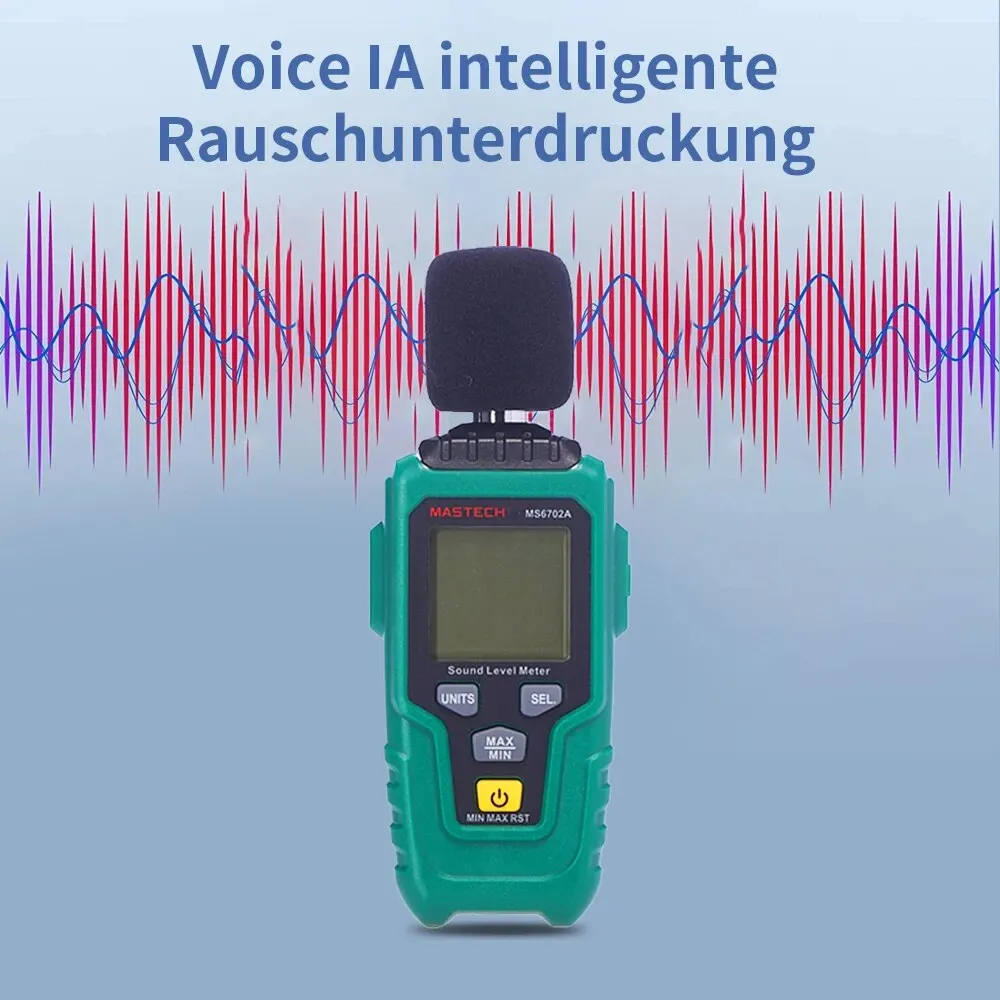 MS6702A Digital Noise Meter Accurate Measurement of Sound Level Handheld Environmental Sound Decibel Detector
