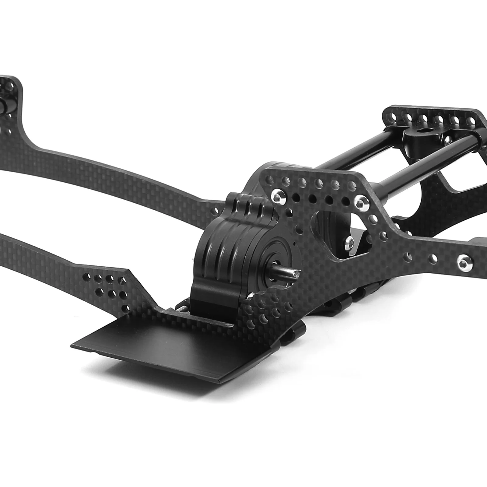 Carbon Fiber LCG Chassis Kit Frame Rail V2 Gearbox Skid Plate Bumper Set for Axial SCX10 1/10 RC Crawler Car DIY Upgrade Parts