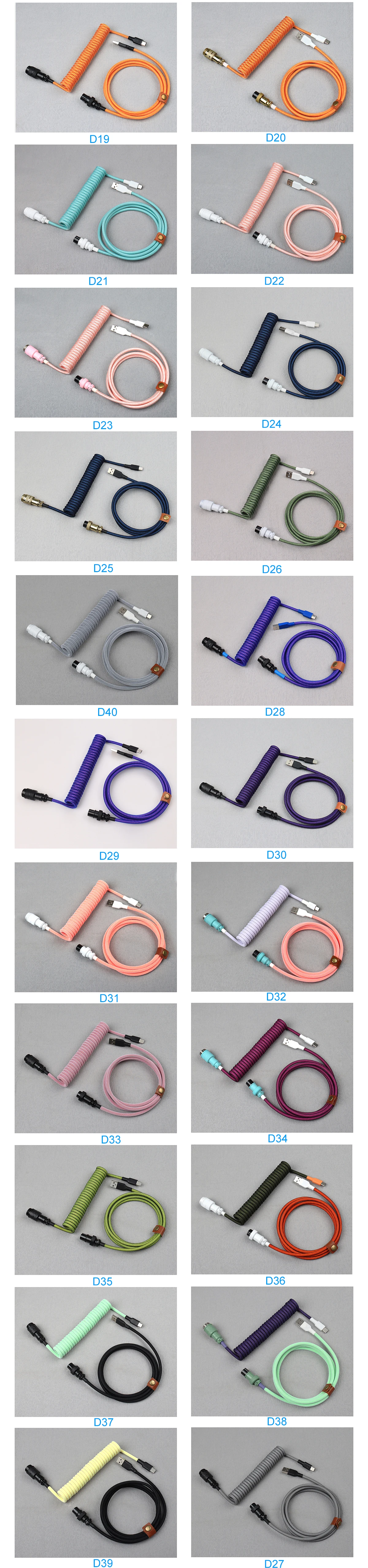 LANO USB A to Type C for Mechanical Gaming Keyboard Double Sleeved Wire with GX16 Detachable Aviator Coiled Power Cable 17 Sc9297d32bdec4c9299845470d8ec16b10