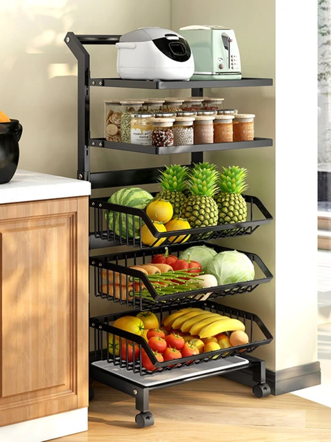 Kitchen Storage Rack-Rotating Vegetable Rack Multi-Layer Household Storage  Shelf