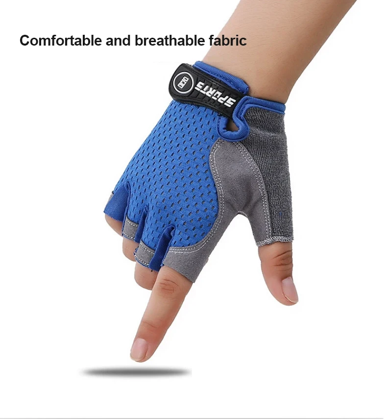 Kinder-Fahrradhandschuhe Frühling Sommer Gel-Gepolsterte Rutschfeste Jungen Mädchen Skateboard Atmungsaktive Fitness Workout Kinder-Sporthandschuhe – Detail 4