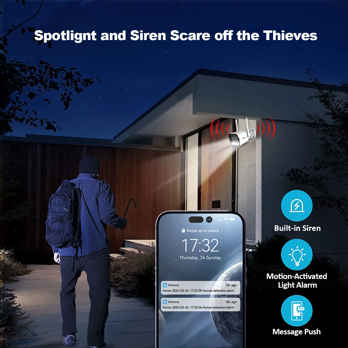 SriHome New Release SH065 5MP Mini 5G Wifi IP Camera Waterproof Video Surveillance Security Outdoor Color Night Vision CCTV Cam 6