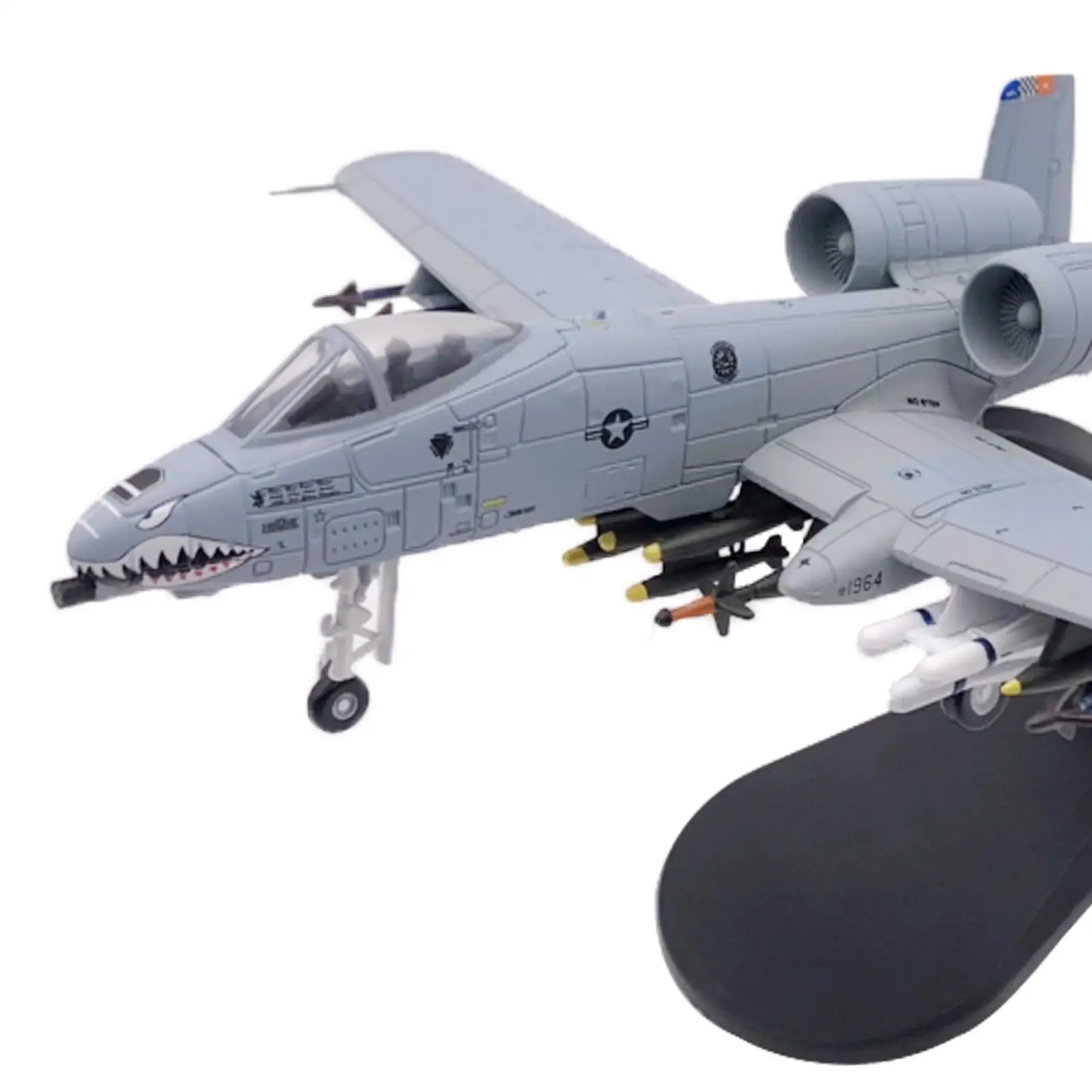 Baoblaze USA A-10 Attacker Aircraft 1:100 Scale Warthog Diecast Display Model with Stand Home Office Decoration or Gift