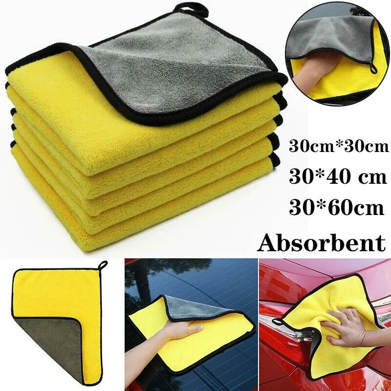 Microfiber Towel Microfiber Cleaning Cloths Microfiber Car Towel Microfiber Towels Microfiber Washing Towel Car Drying Towel 30x30/40/60CM Car Wash Microfiber Towel Car Cleaning Drying Cloth Hemming Care Cloth Detailing Wash Towel For Universal
