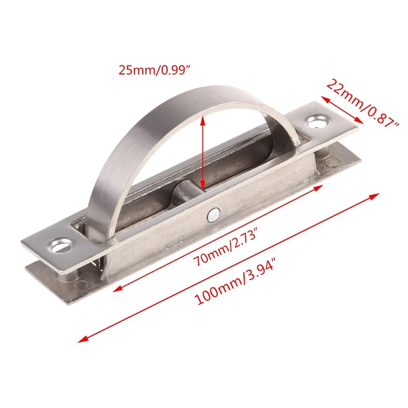 Rotatable Furniture Handle for Cabinet, Concealed Drawers Handle, 180 Degrees